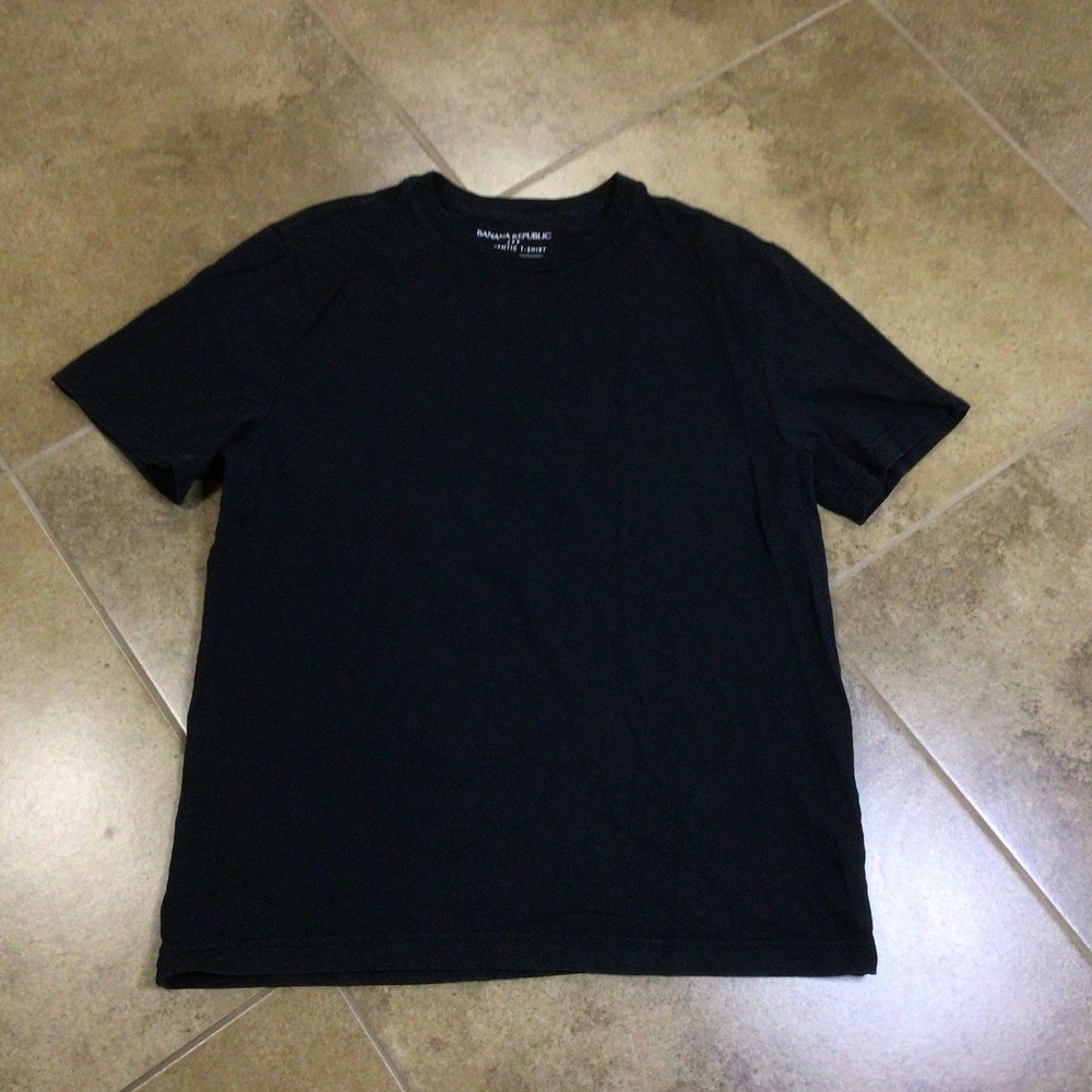 Banana Republic Mens Sz M Authentic Tee Cotton Black Crew Neck T-shirt